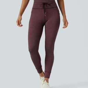 HALARA Burgundy Striped Leggings